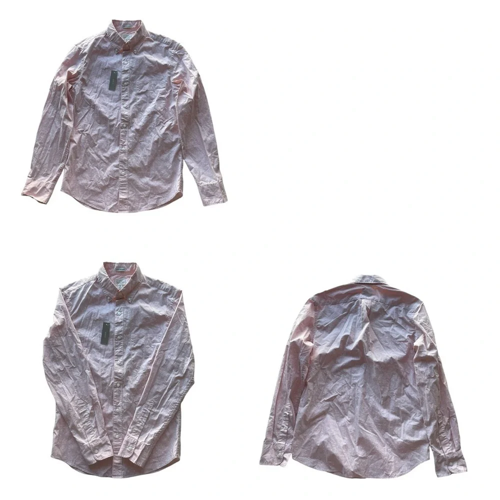 J. Crew Secret Wash Slim Untucked Shirt Pink Small Short Polka Dot NWT Barbie